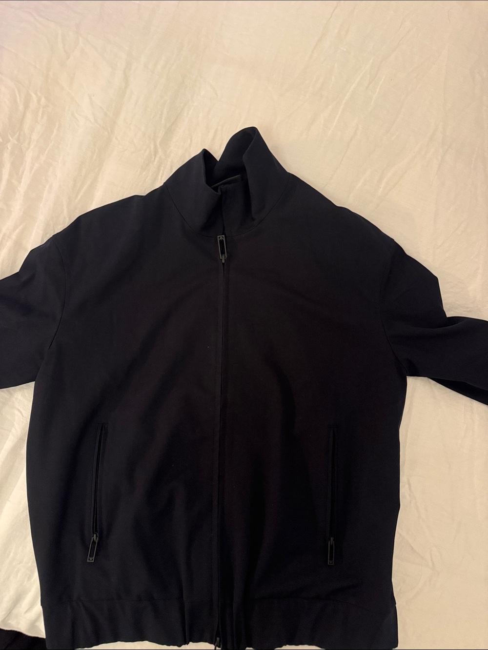 Emporio Armani Black Zip-Up Bomber Jacket